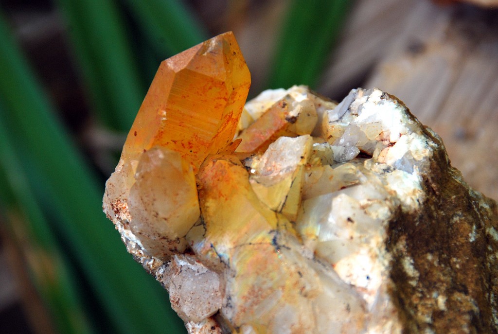 Crystals on End of Yard Rock