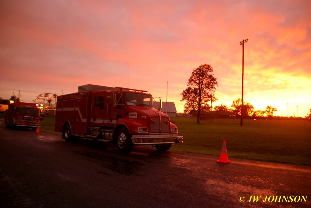 Fire Trucks Friday Night Sunset