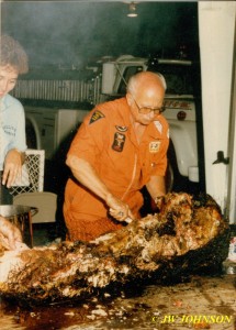 Trimming Roast Hog For Dinner