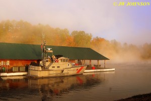 Fireboat in Fog