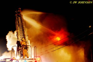 68 Ladder Crew Fighting Flames