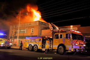 50 Heavy Fire Breaks Thru Roof