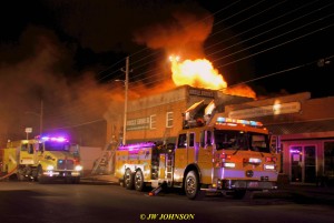 51 Heavy Fire Breaks Thru Roof
