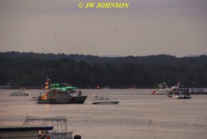 00J Sunset Fireboat Goes Out Into Harbor